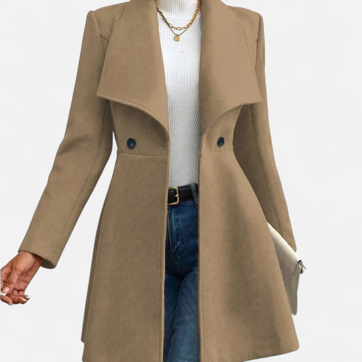 Irene | Women's Lapel Jacket with Button Closure and Long Sleeves