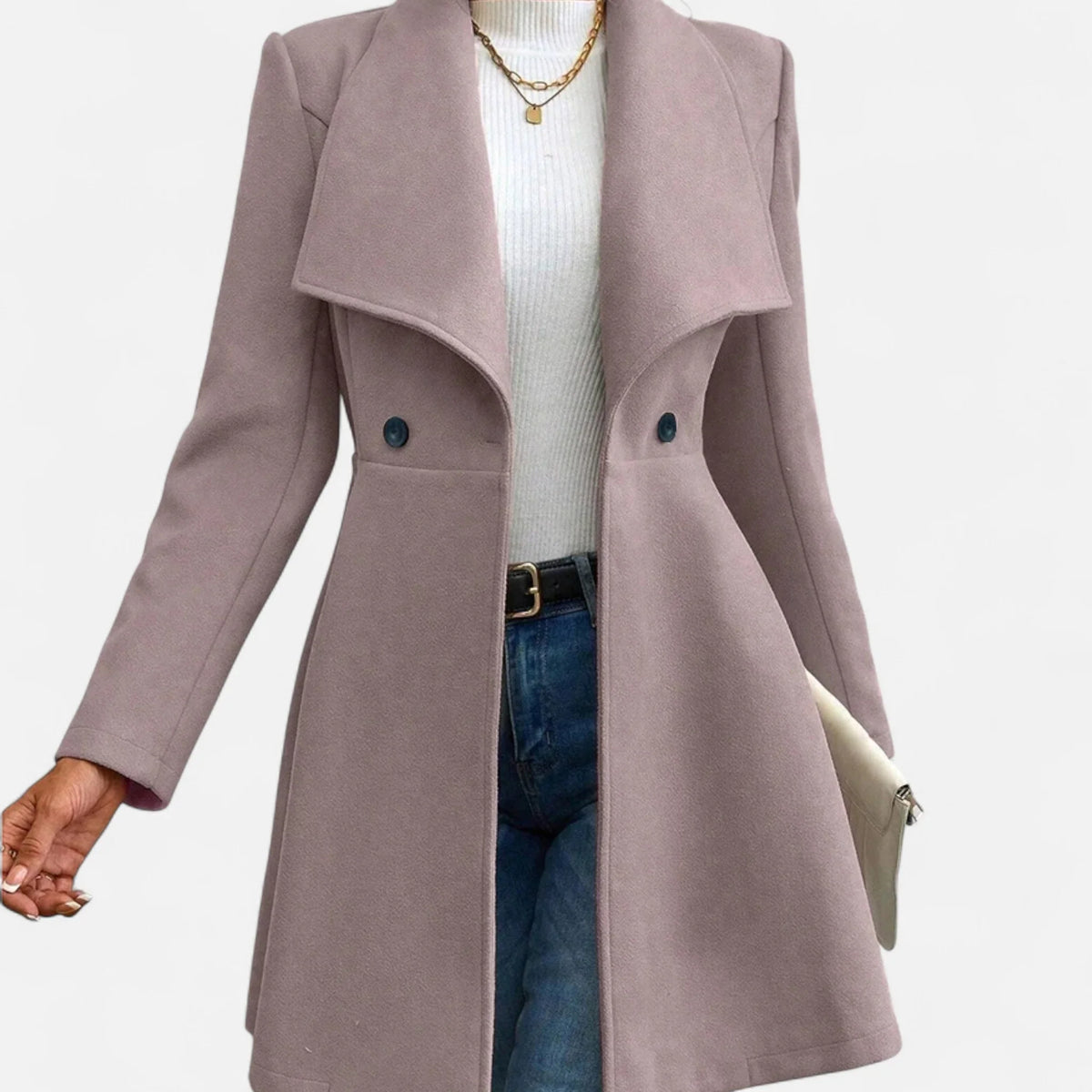 Irene | Women's Lapel Jacket with Button Closure and Long Sleeves