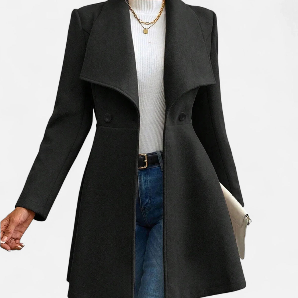 Irene | Women's Lapel Jacket with Button Closure and Long Sleeves