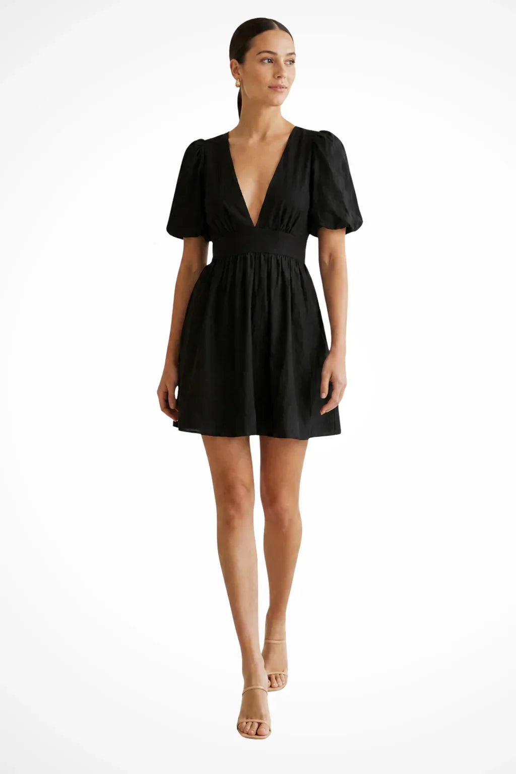 Irene | Women's V-Neck Puff Sleeve Summer Mini Dress
