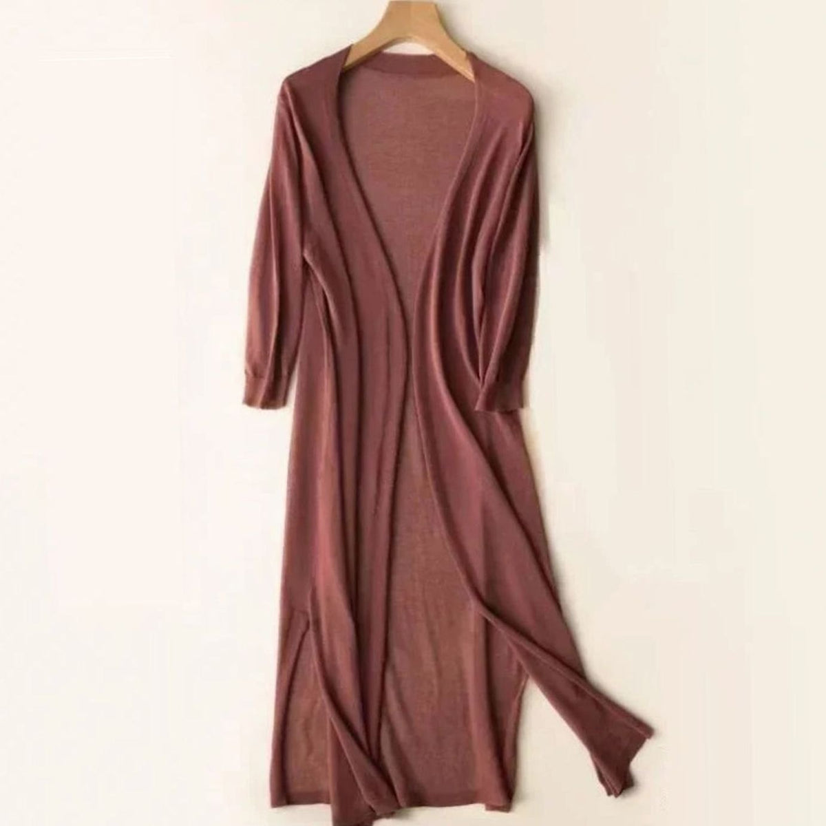 Iris | Women's Relaxed Open-Front Lightweight Knit Long Cardigan