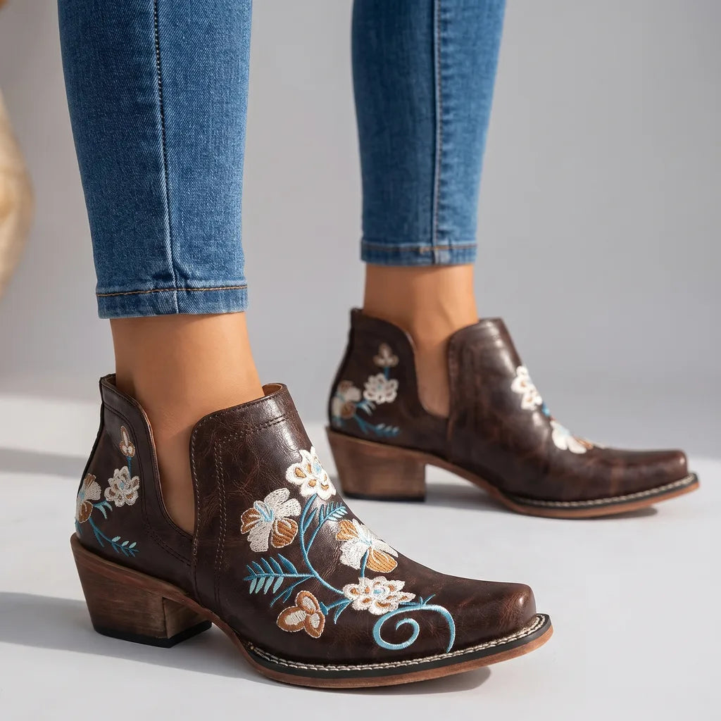 Isobel | Women's Floral Ankle Boots