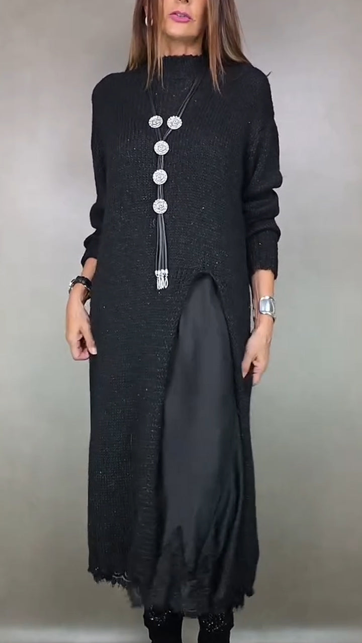 Women's Knit Two Piece Set with Mock Neck Sweater