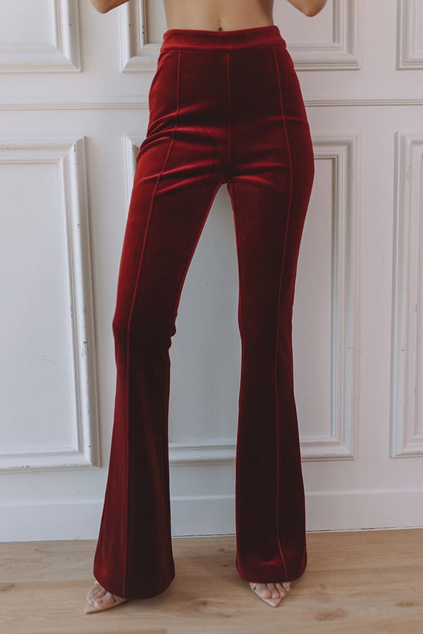 Ivette | Velvet Blazer and Wide Leg Pants Set for Women