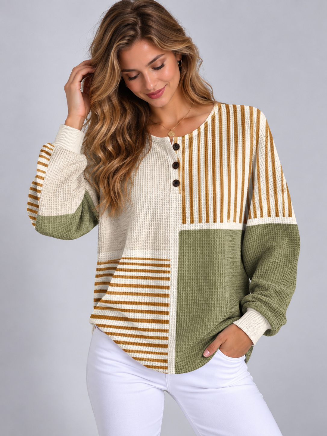 Jacaranda | Ribbed Knit Sweater with Crew Neck for Women