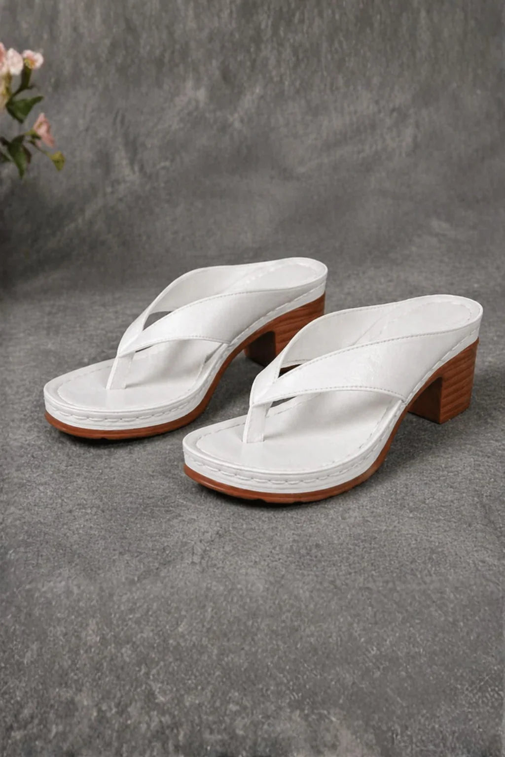 Jean | Women's Open Toe Platform Block Heel Thong Sandals