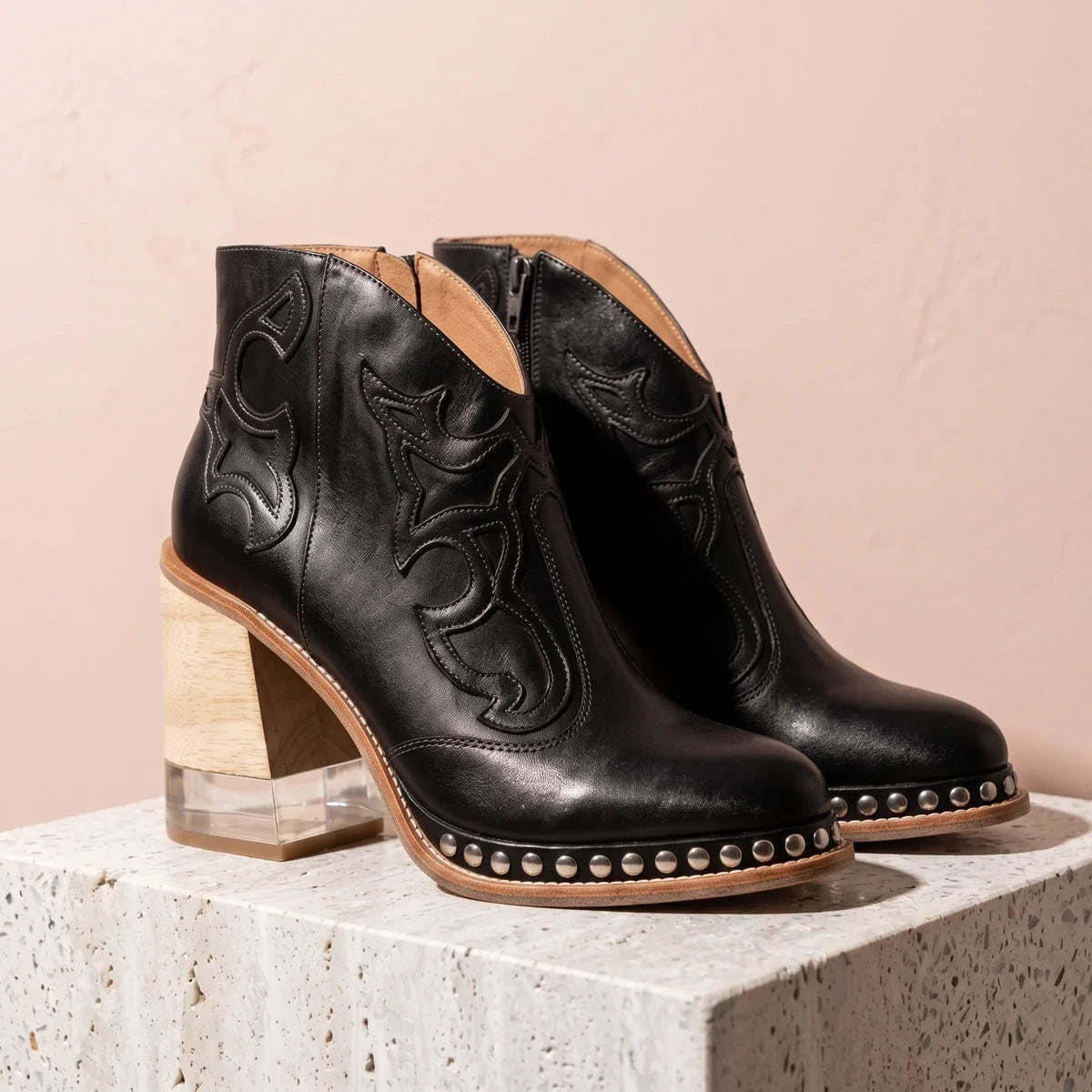 Jessamy Studded Western Ankle Boots