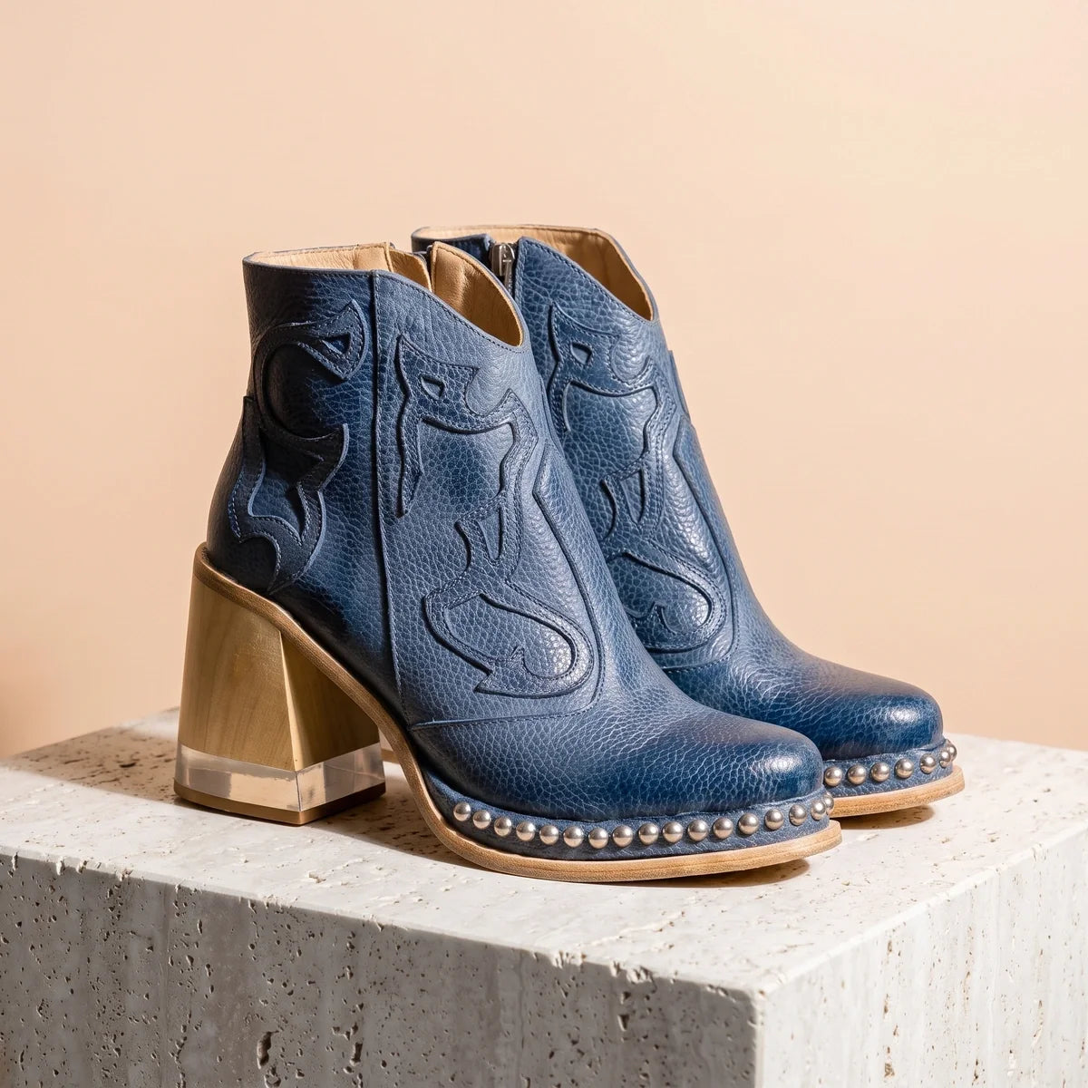 Jessamy Studded Western Ankle Boots