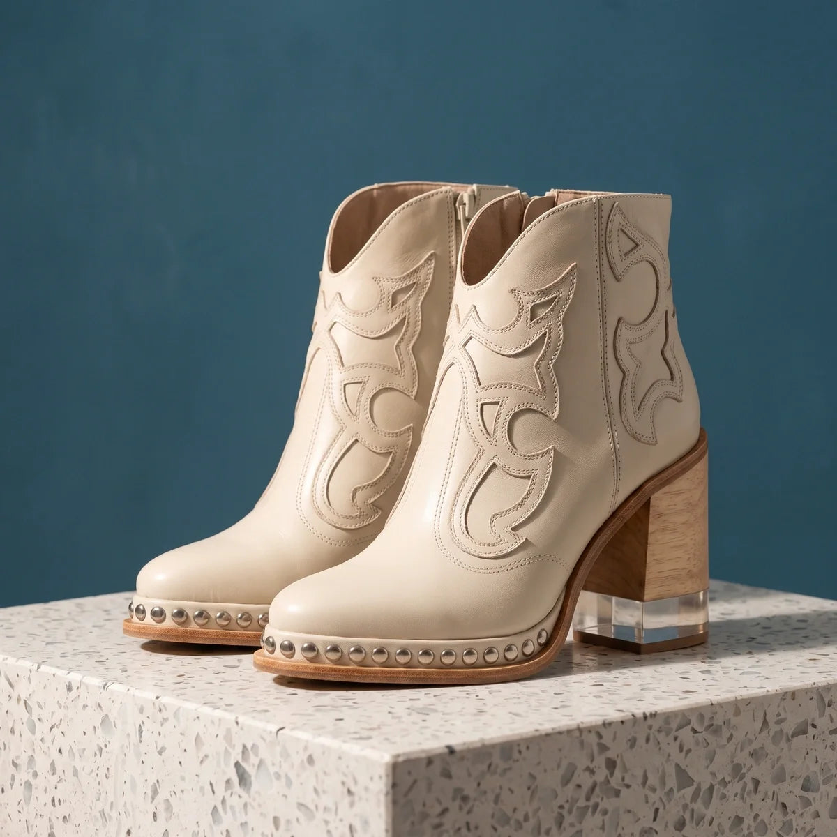 Jessamy Studded Western Ankle Boots