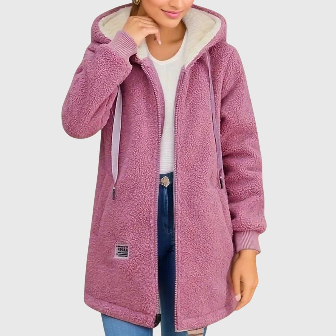 Joanna | Hooded Fleece Jacket with Sherpa Lining for Women