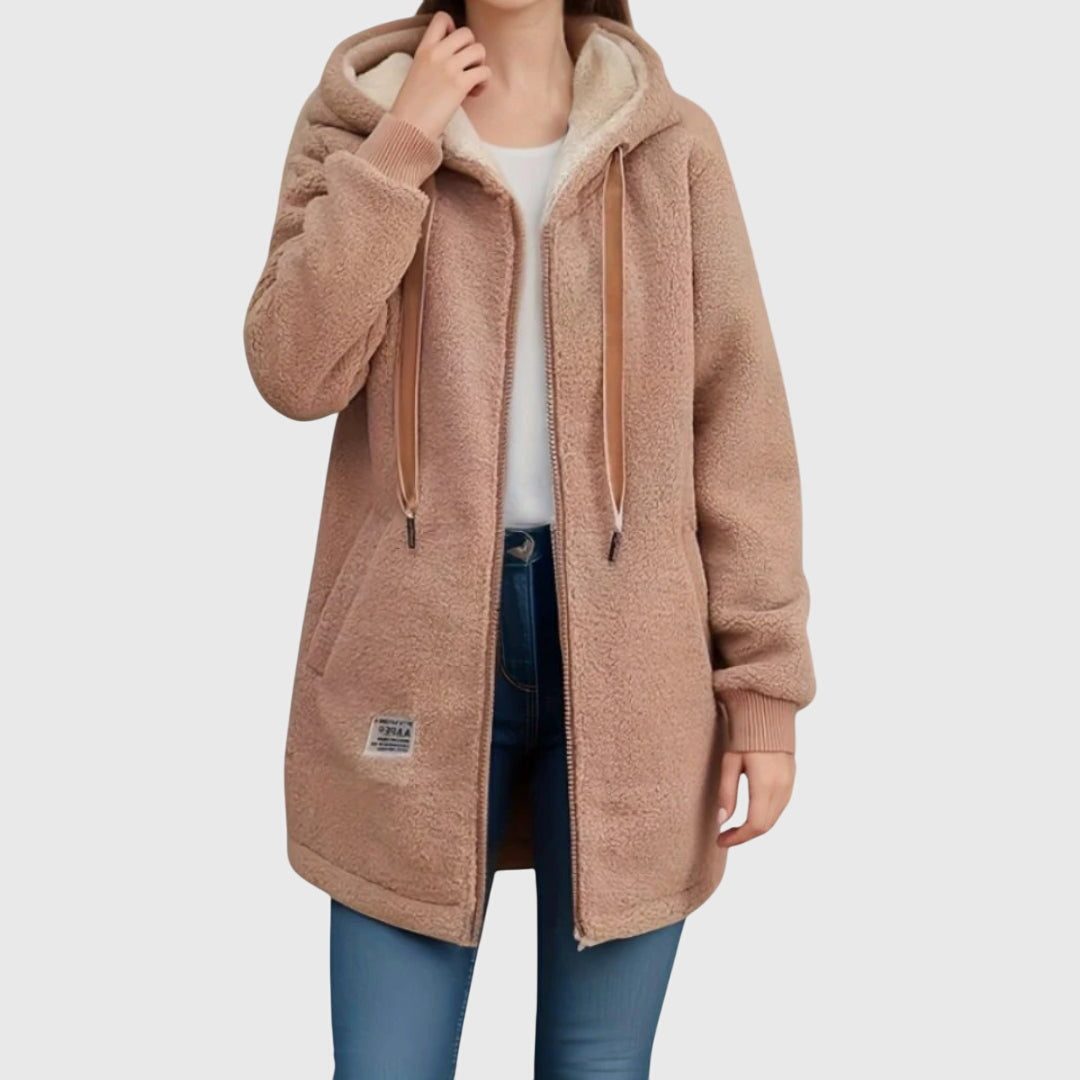 Joanna | Hooded Fleece Jacket with Sherpa Lining for Women