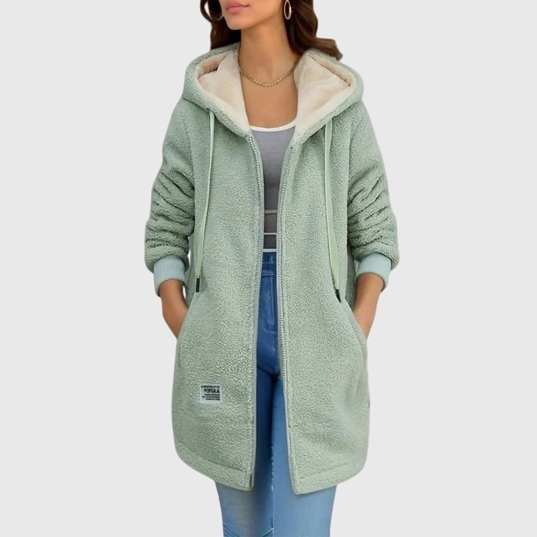 Joanna | Hooded Fleece Jacket with Sherpa Lining for Women