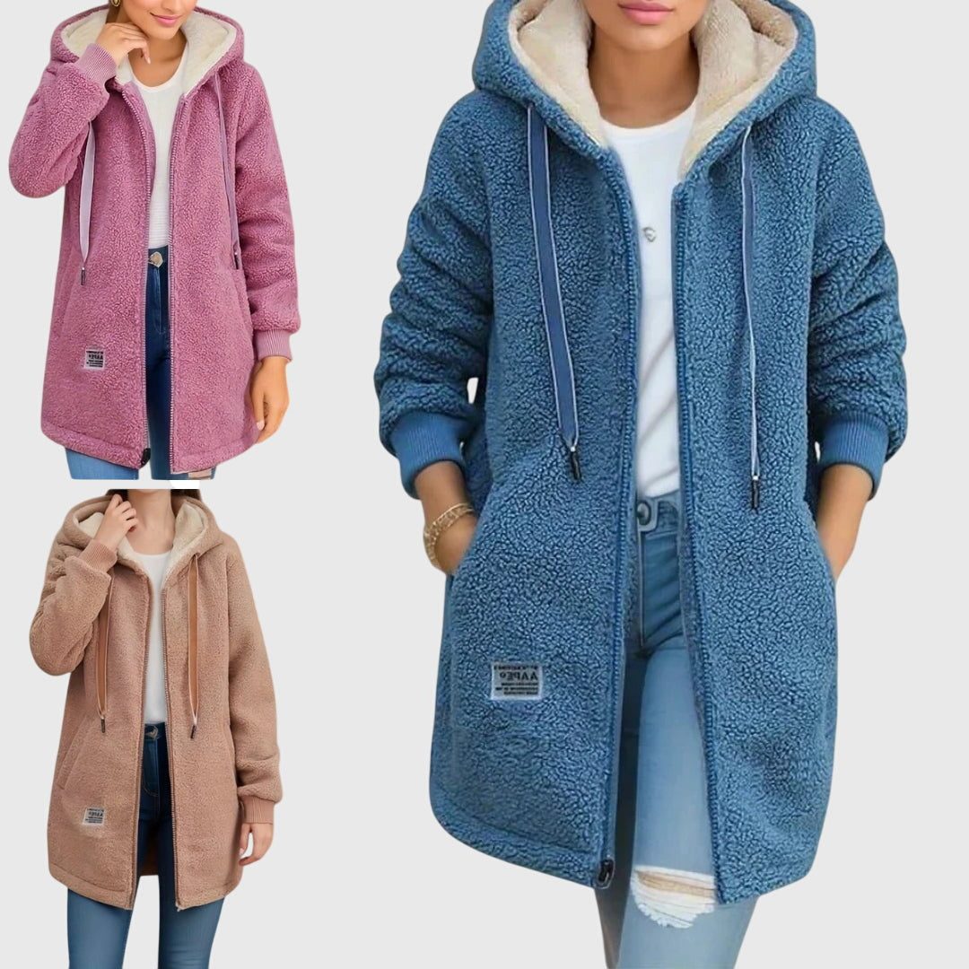Joanna | Hooded Fleece Jacket with Sherpa Lining for Women