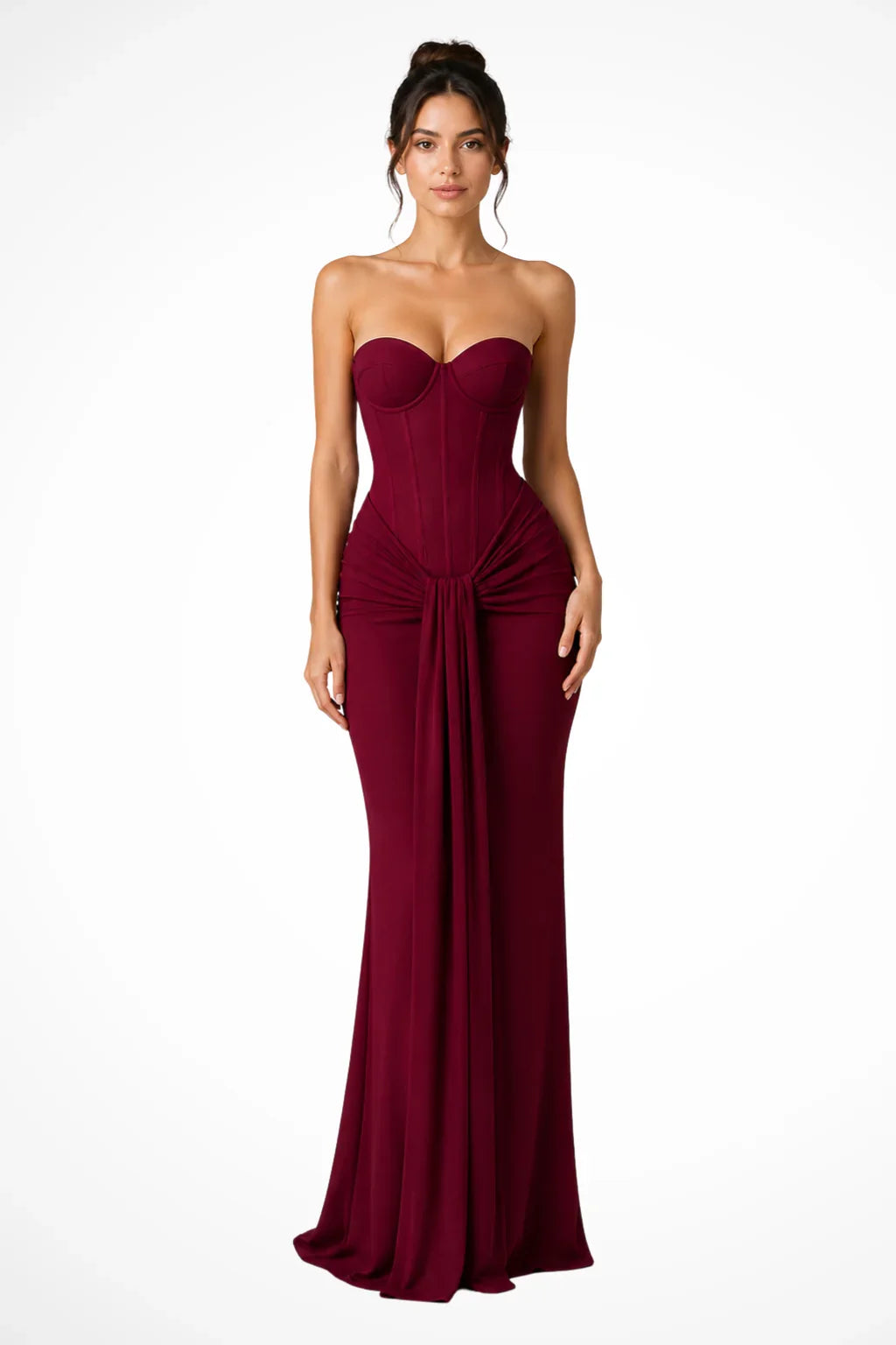 Jocelyn | Strapless Corset Wedding Guest Maxi Dress