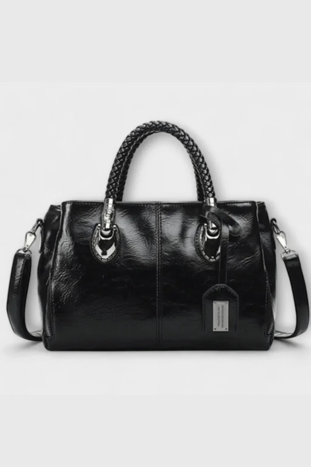 Jodie | Women's Structured Handbag with Braided Handle and Zip Pocket