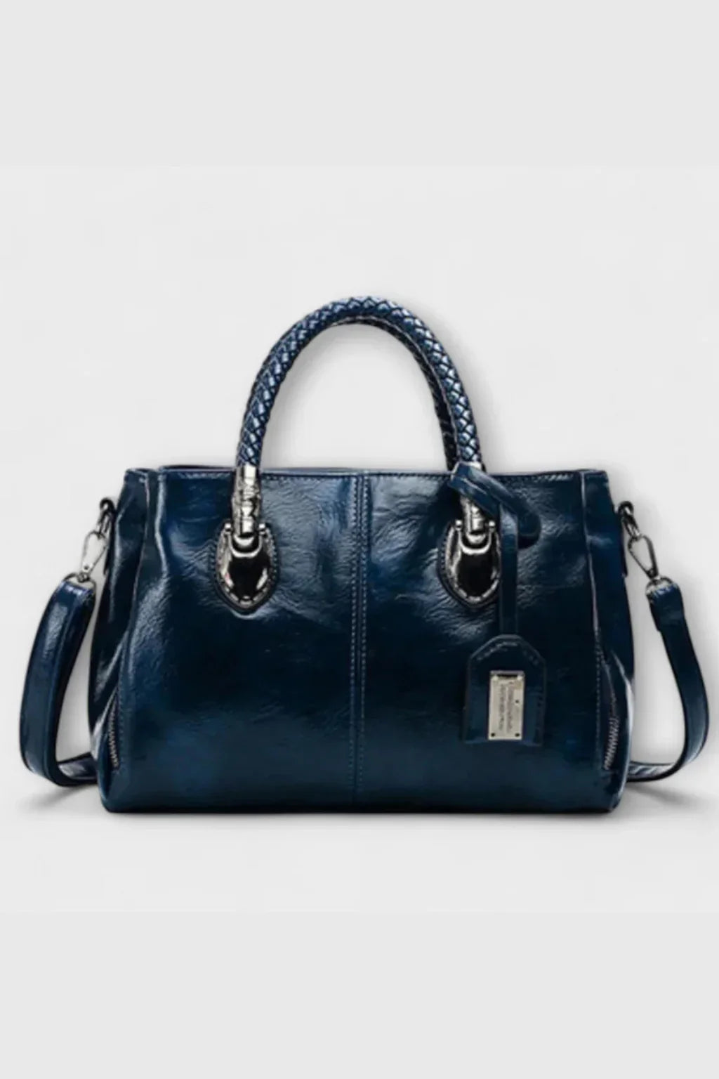 Jodie | Women's Structured Handbag with Braided Handle and Zip Pocket