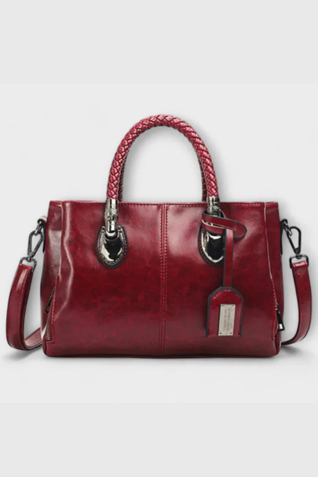 Jodie | Women's Structured Handbag with Braided Handle and Zip Pocket