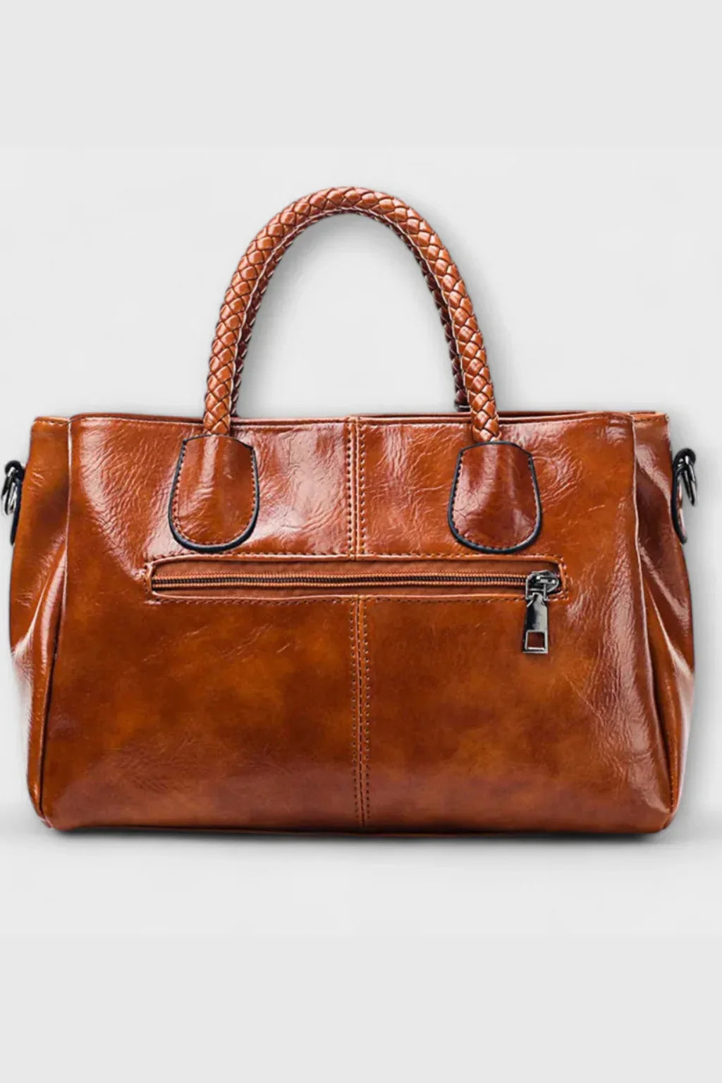 Jodie | Women's Structured Handbag with Braided Handle and Zip Pocket