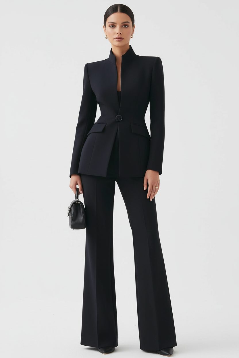 Jolyon | Double-Breasted Blazer and Wide Leg Pants Set for Women