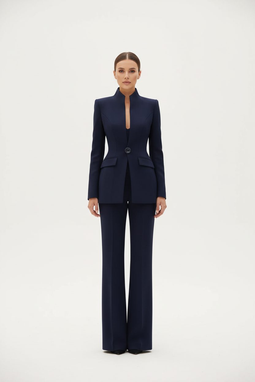 Jolyon | Double-Breasted Blazer and Wide Leg Pants Set for Women