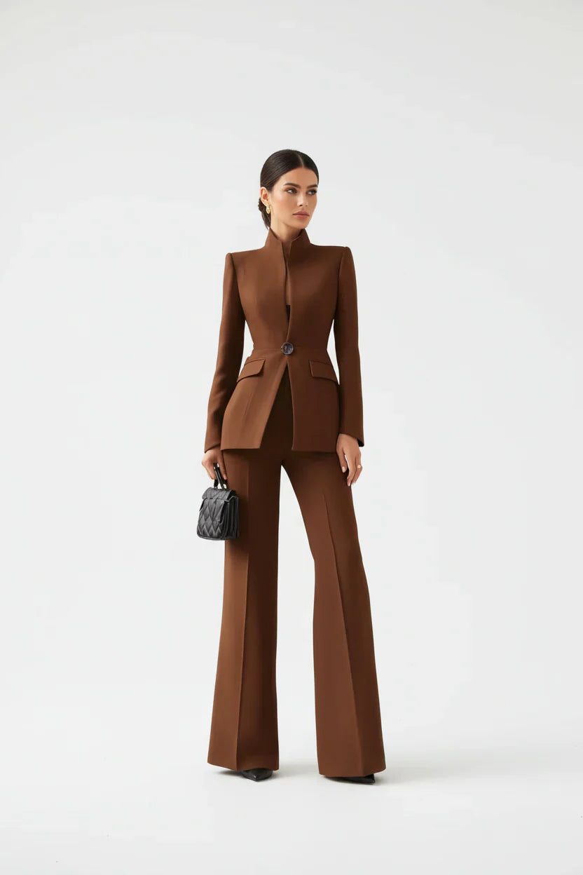 Jolyon | Double-Breasted Blazer and Wide Leg Pants Set for Women