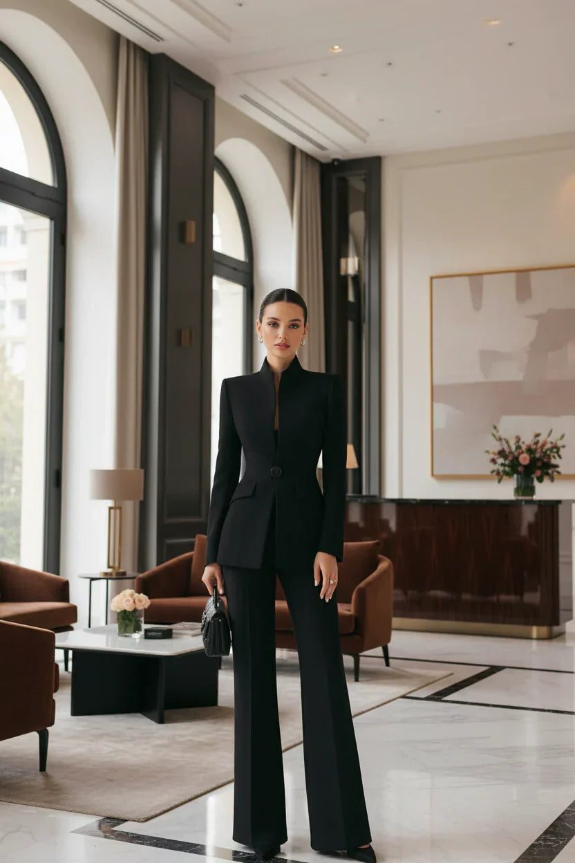 Jolyon | Double-Breasted Blazer and Wide Leg Pants Set for Women