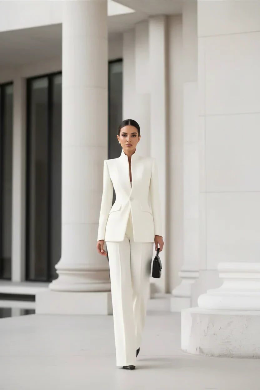 Jolyon | Double-Breasted Blazer and Wide Leg Pants Set for Women
