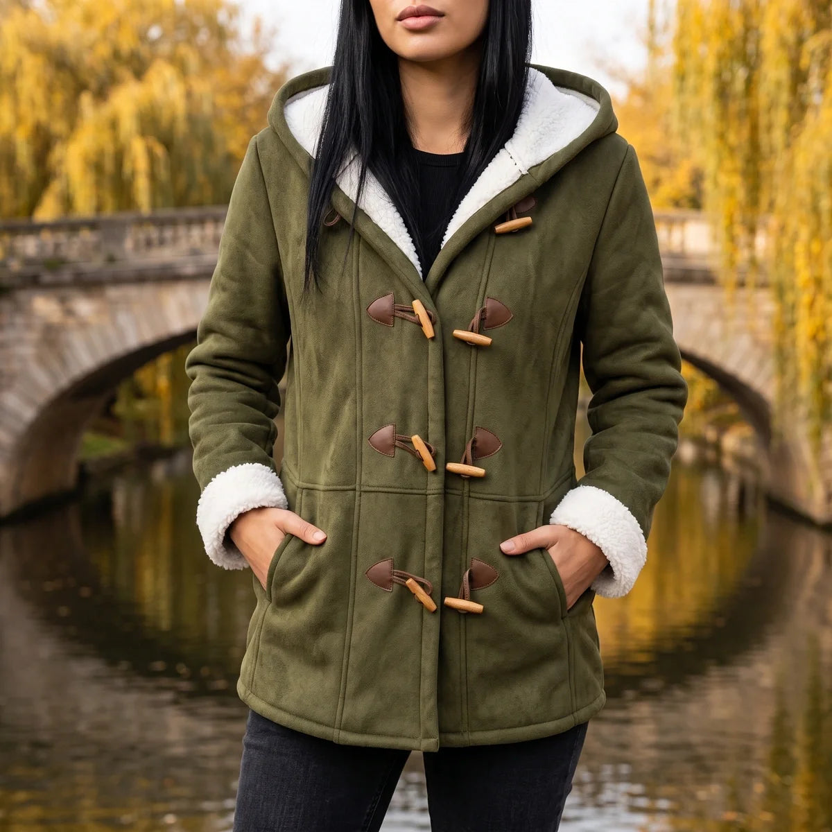 Josephine Sherpa Lined Toggle Duffle Coat