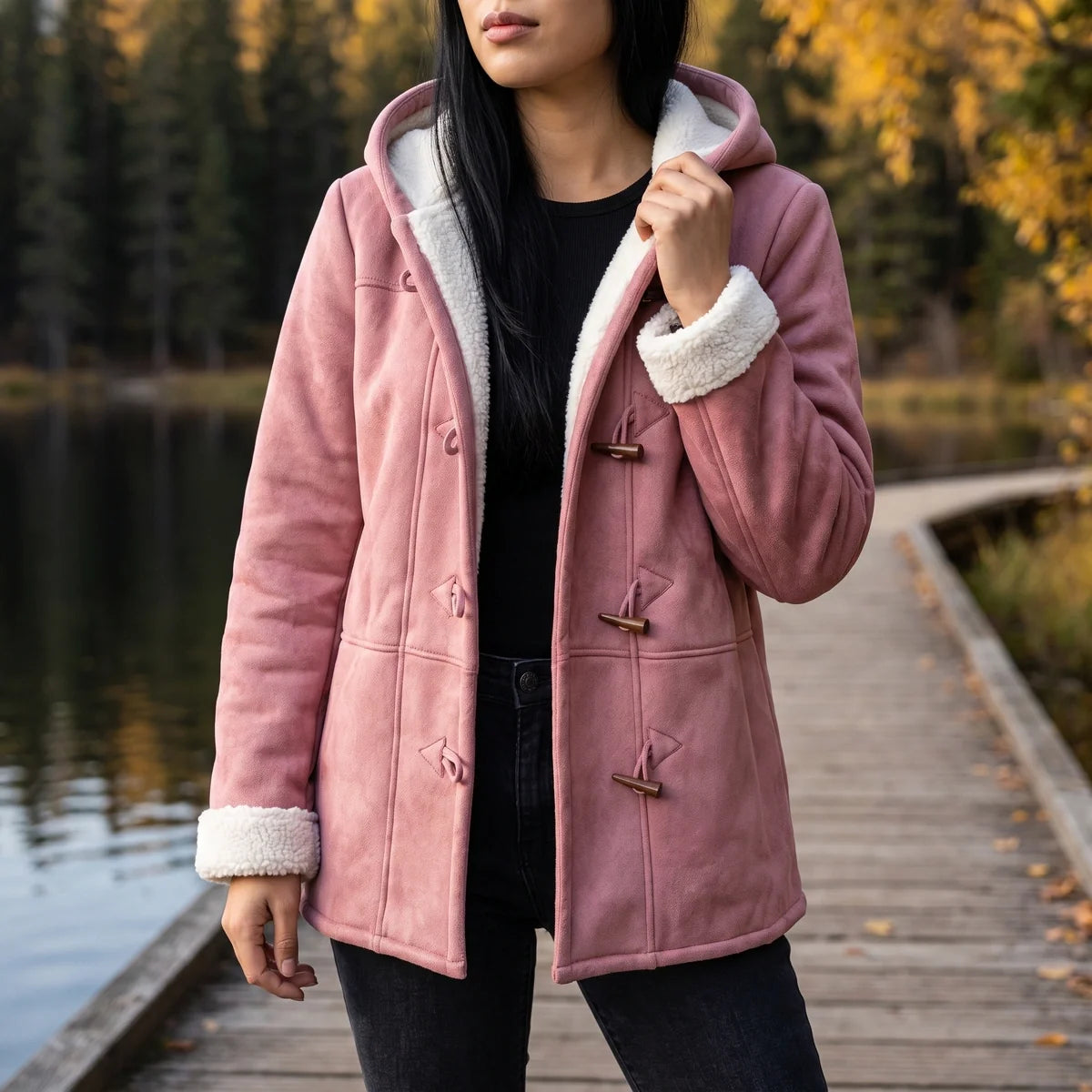 Josephine Sherpa Lined Toggle Duffle Coat