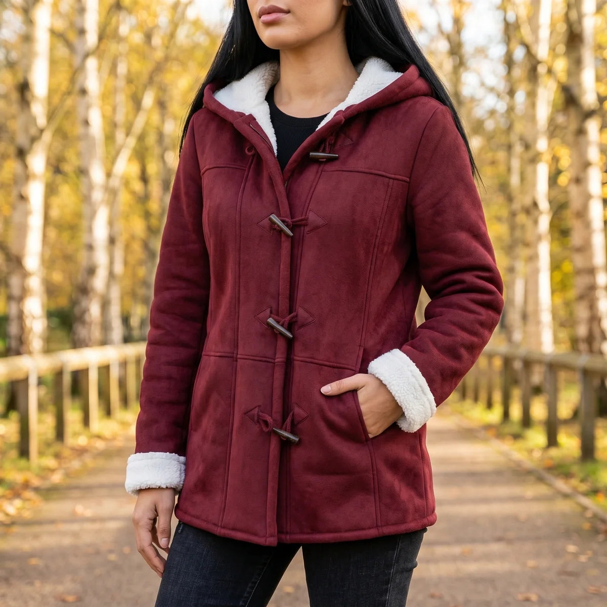 Josephine Sherpa Lined Toggle Duffle Coat