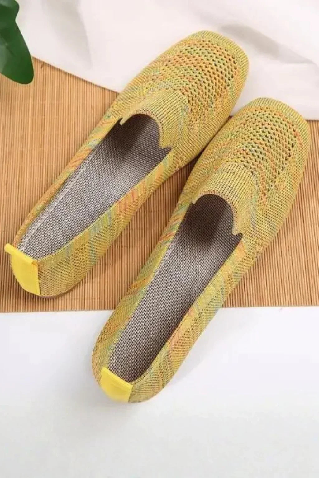 Josephine | Women's Knit Mesh Square Toe Slip On Loafer Shoes with Pull Tab