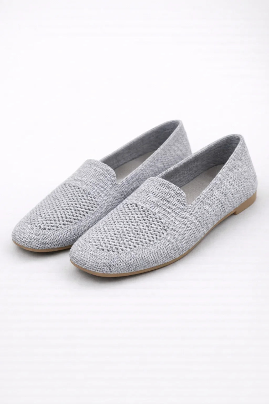 Josephine | Women's Knit Mesh Square Toe Slip On Loafer Shoes with Pull Tab