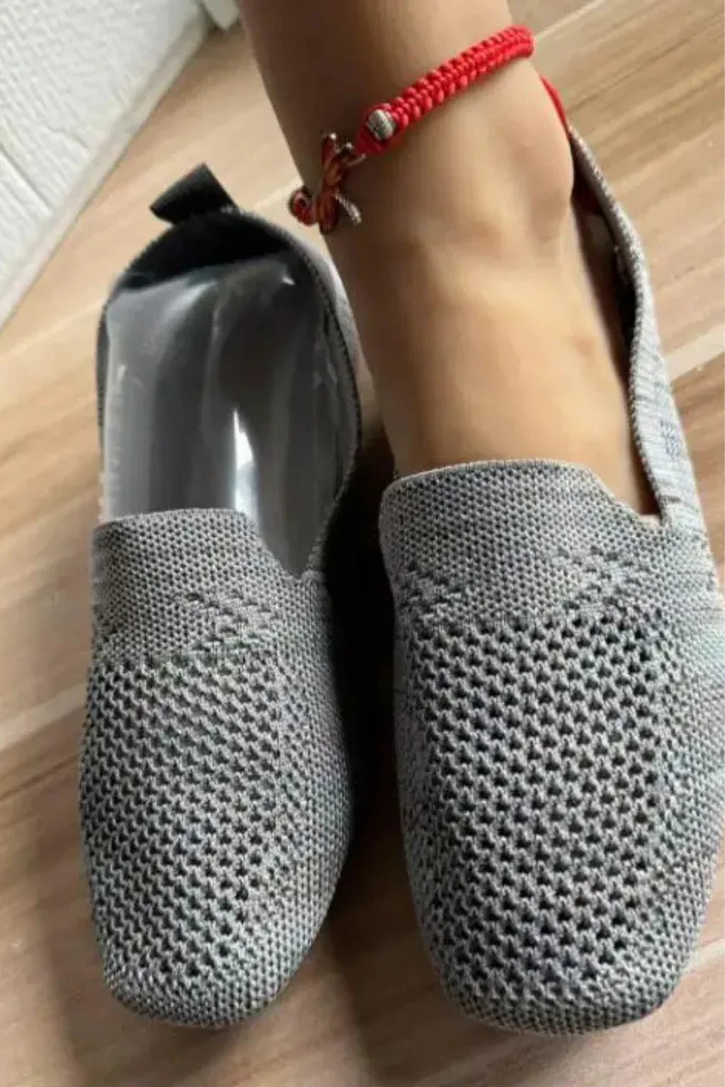 Josephine | Women's Knit Mesh Square Toe Slip On Loafer Shoes with Pull Tab
