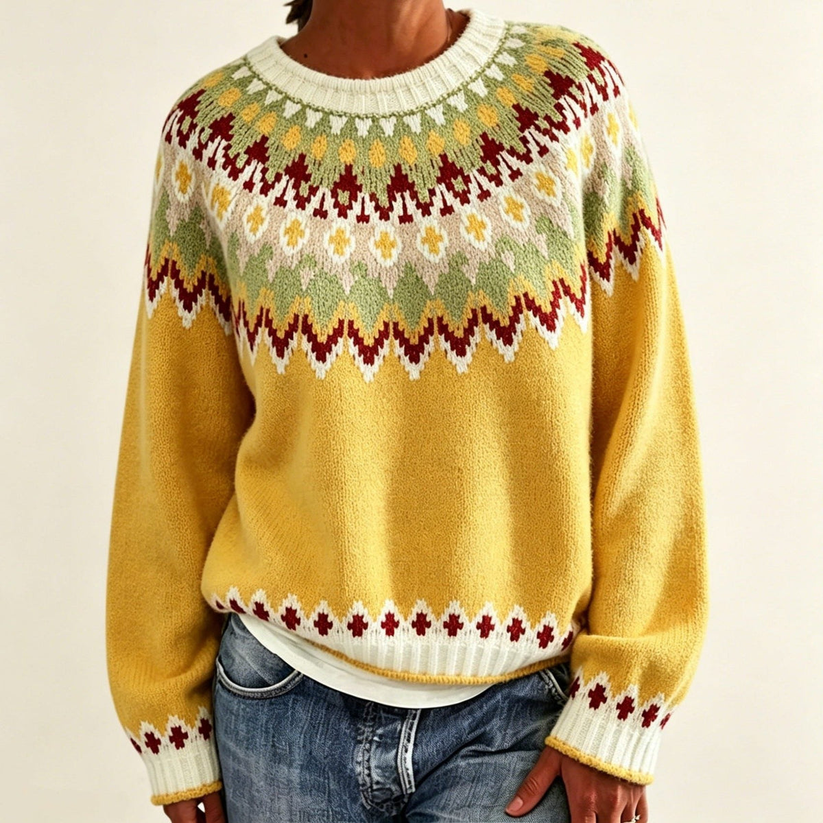Joyce | Fair Isle Sweater with Crew Neck for Women
