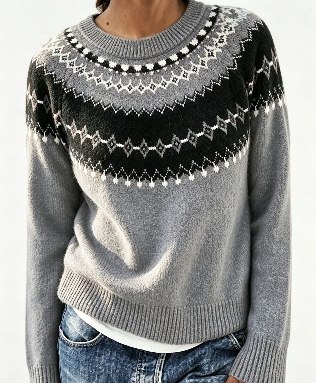 Joyce | Fair Isle Sweater with Crew Neck for Women