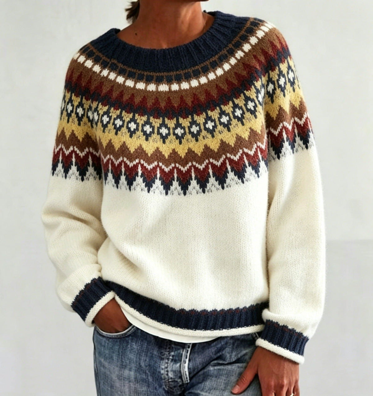 Joyce | Fair Isle Sweater with Crew Neck for Women