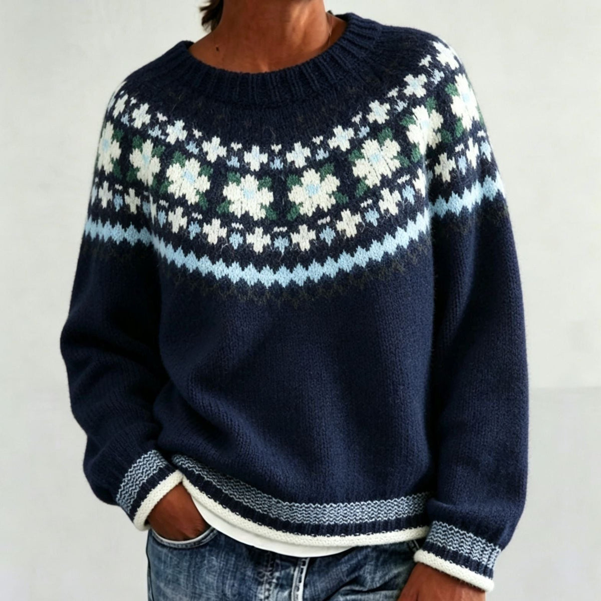 Joyce | Fair Isle Sweater with Crew Neck for Women