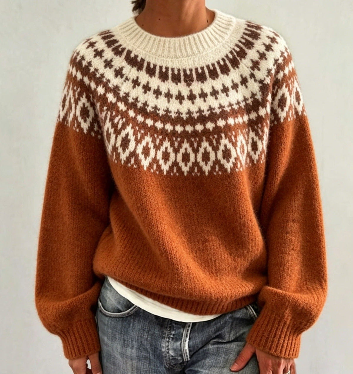 Joyce | Fair Isle Sweater with Crew Neck for Women