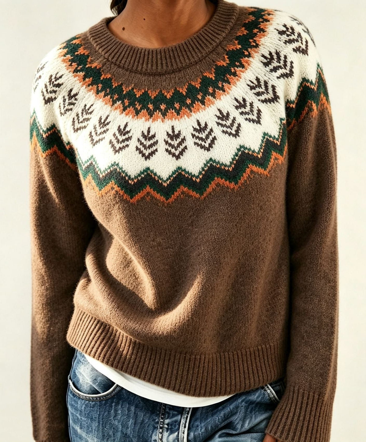 Joyce | Fair Isle Sweater with Crew Neck for Women