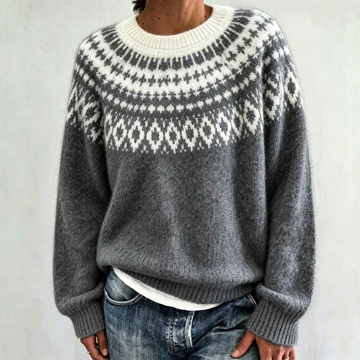 Joyce | Fair Isle Sweater with Crew Neck for Women