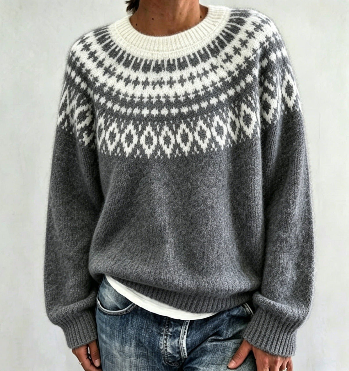 Joyce | Fair Isle Sweater with Crew Neck for Women