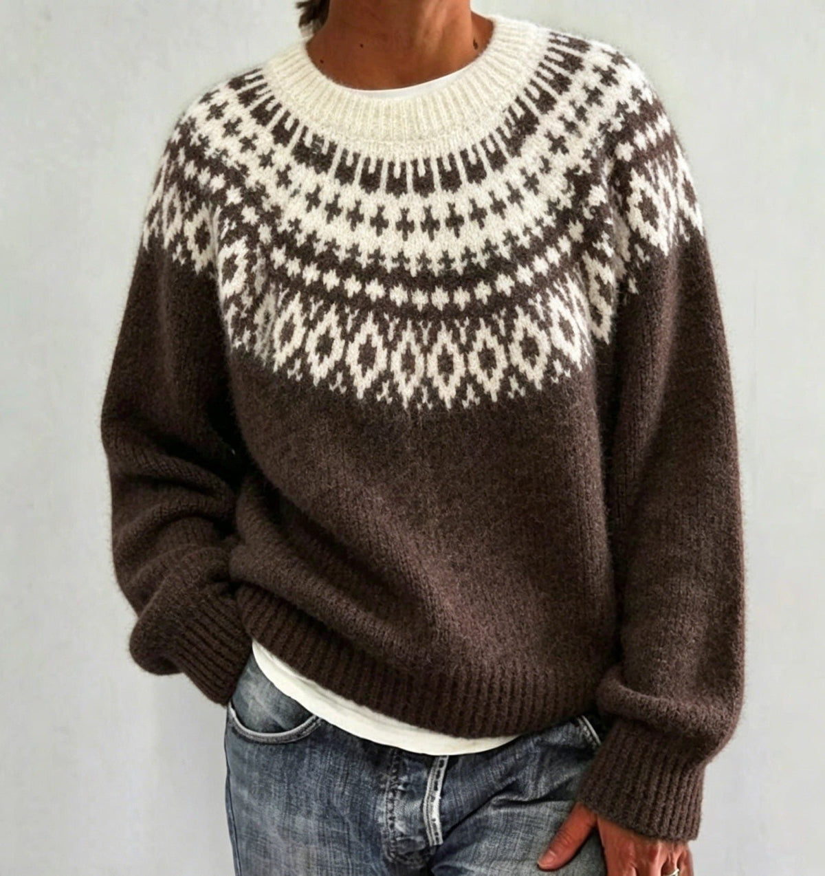 Joyce | Fair Isle Sweater with Crew Neck for Women