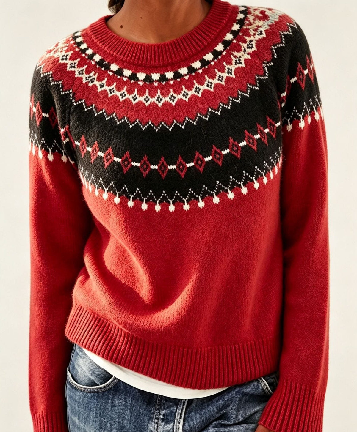 Joyce | Fair Isle Sweater with Crew Neck for Women