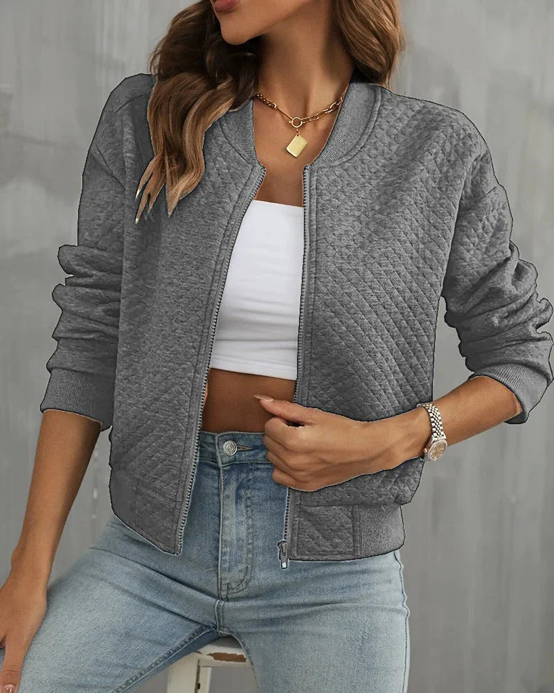 Joyce | Quilted Bomber Jacket with Zip Front