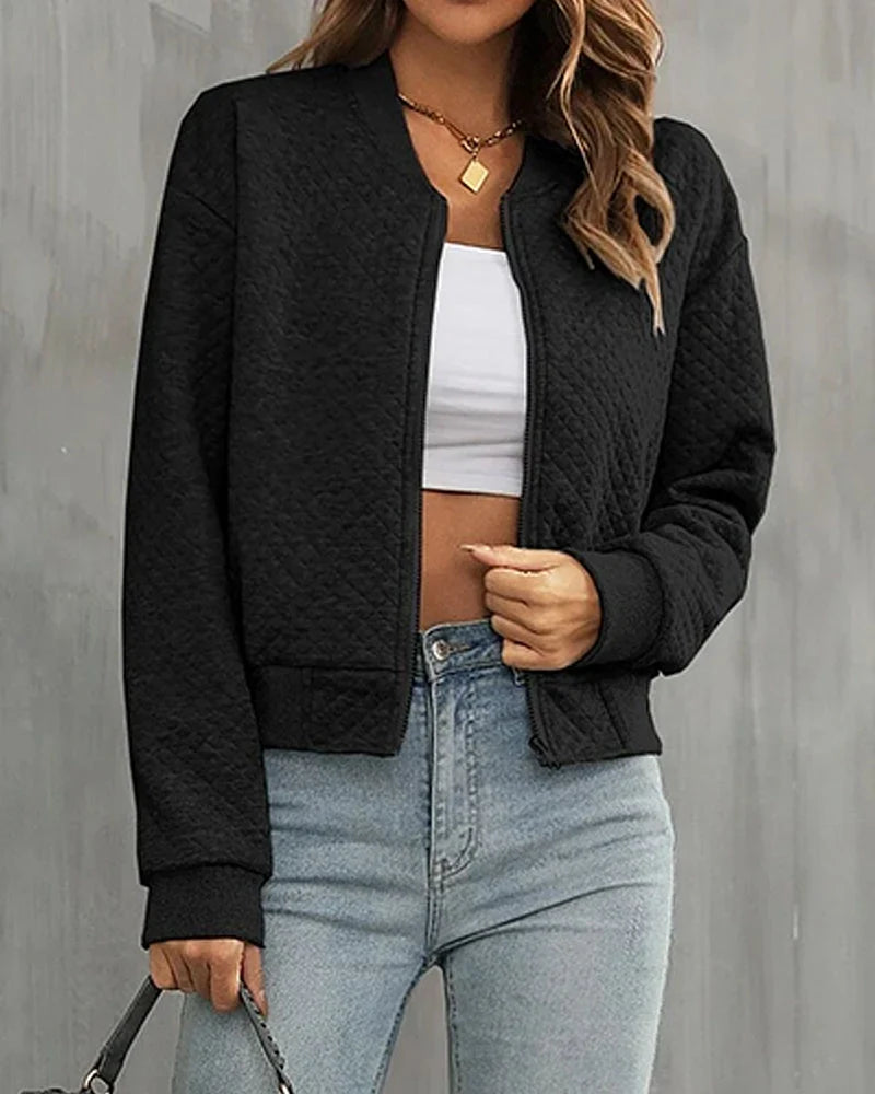Joyce | Quilted Bomber Jacket with Zip Front