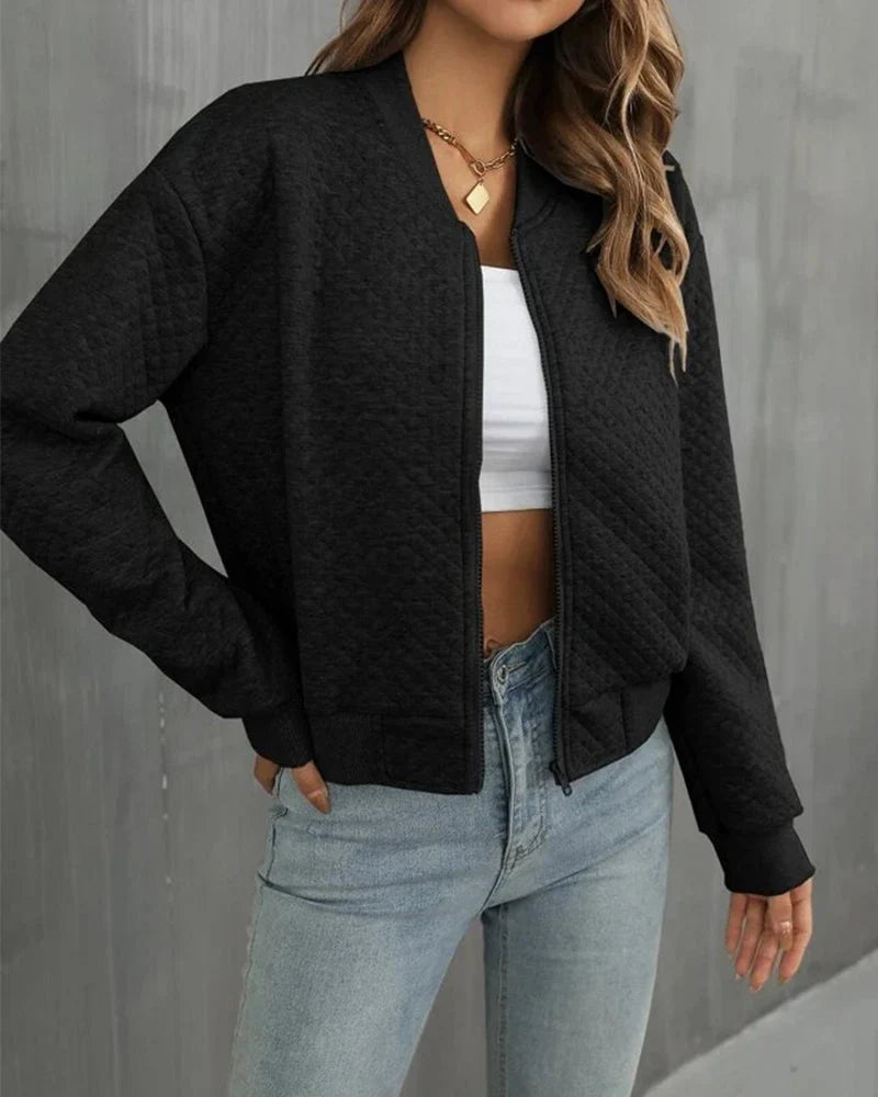 Joyce | Quilted Bomber Jacket with Zip Front