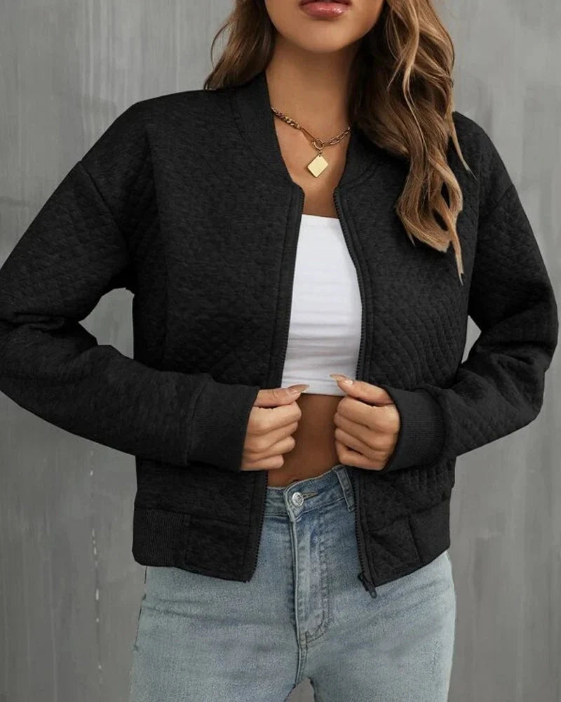 Joyce | Quilted Bomber Jacket with Zip Front