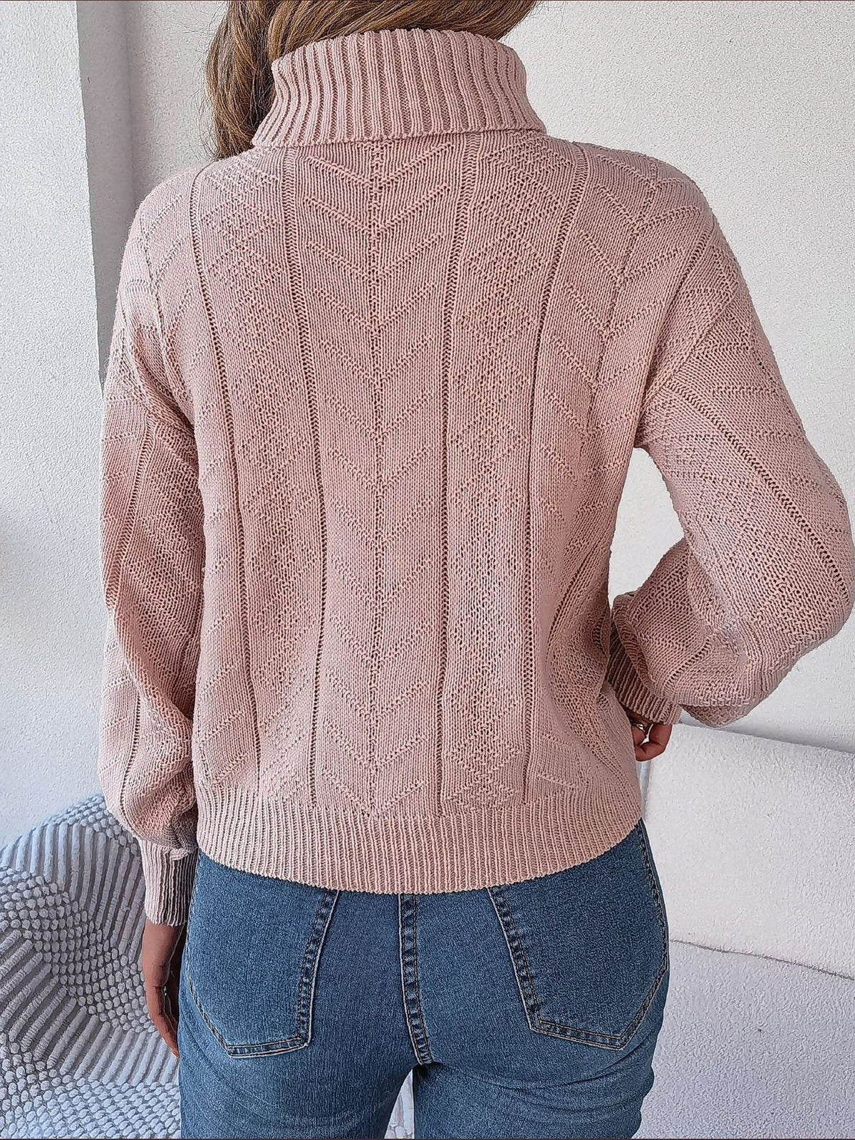 Junia | Cable Knit Turtleneck Sweater with Long Sleeves for Women