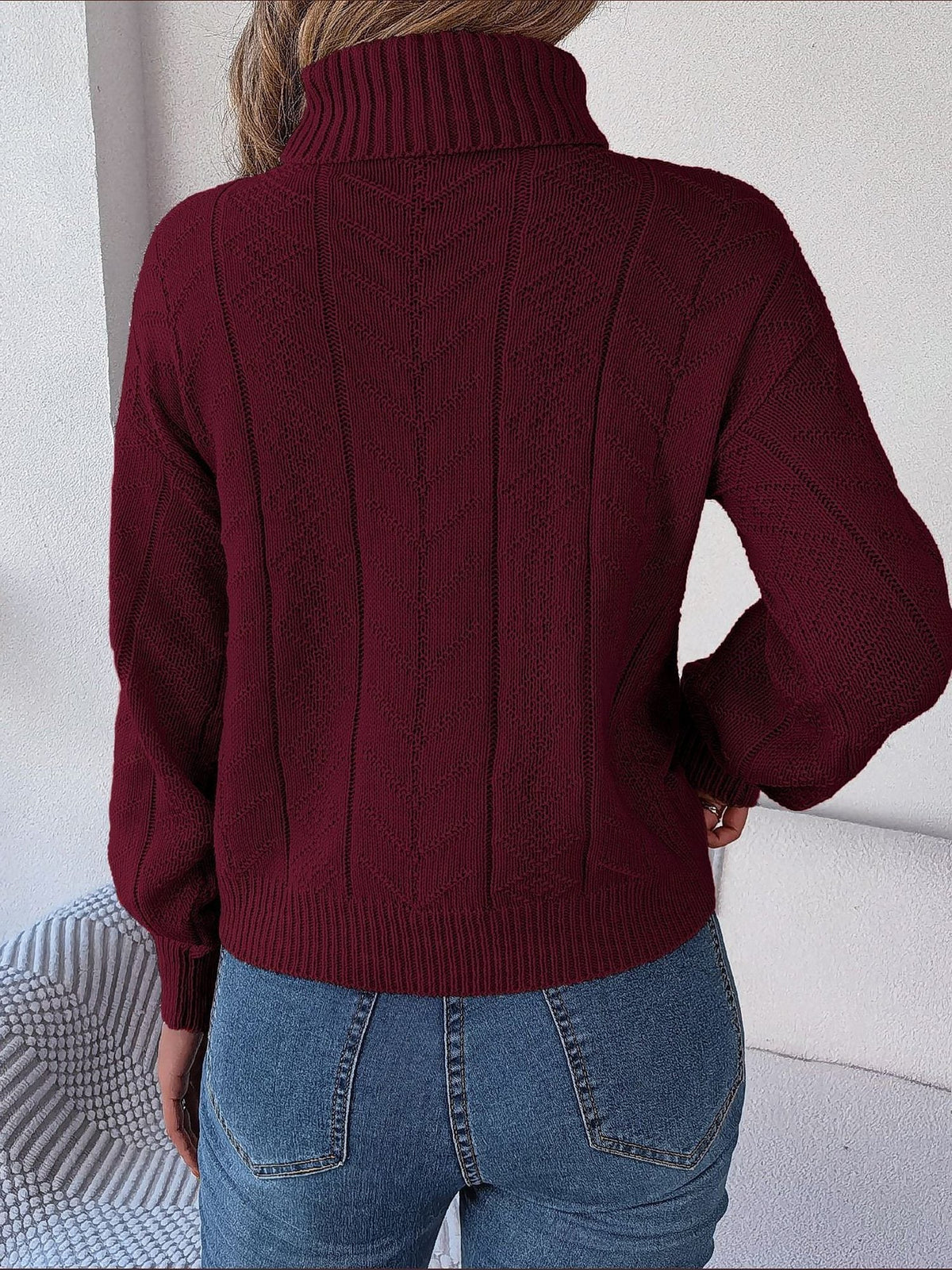 Junia | Cable Knit Turtleneck Sweater with Long Sleeves for Women