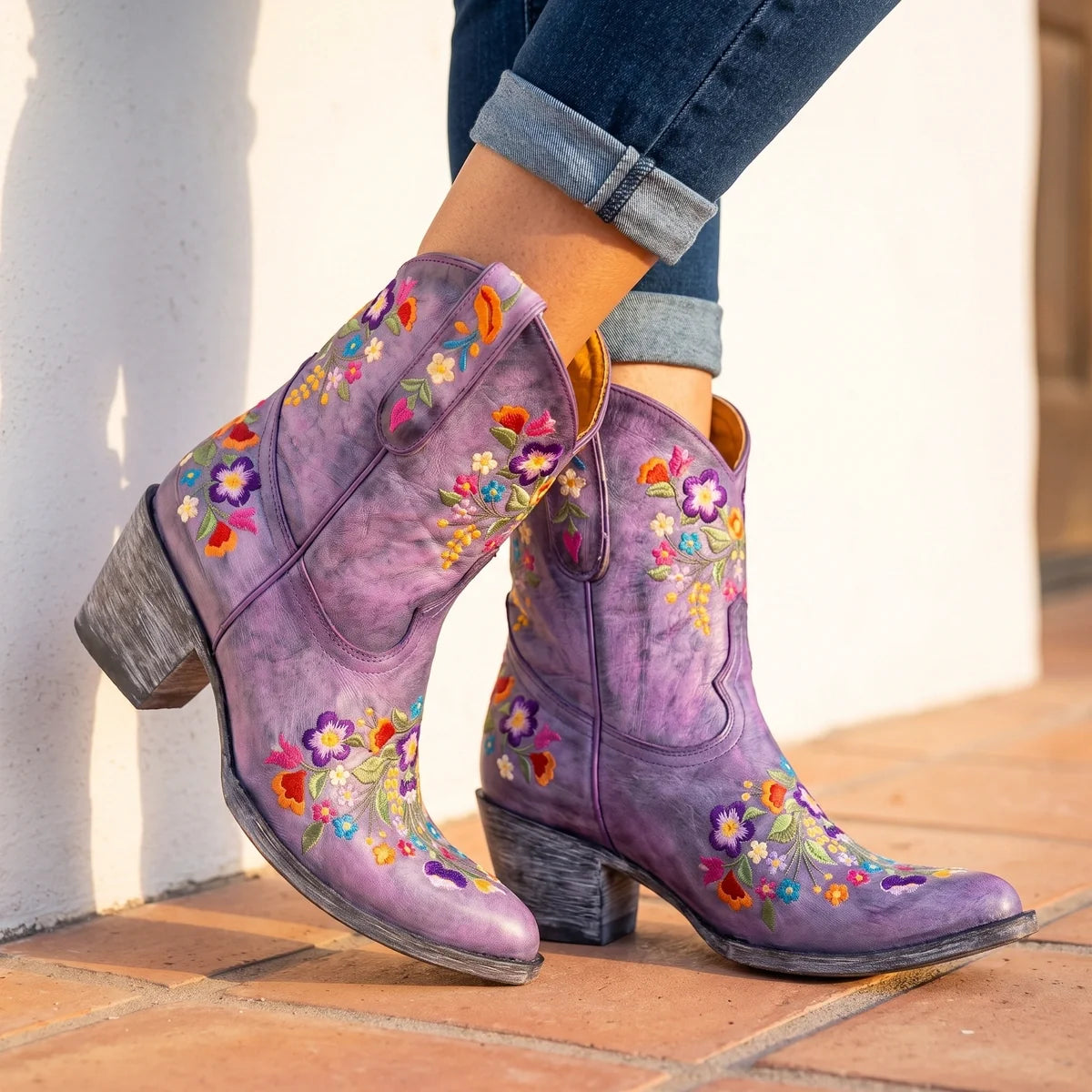 Juniper Floral Embroidered Cowboy Boots